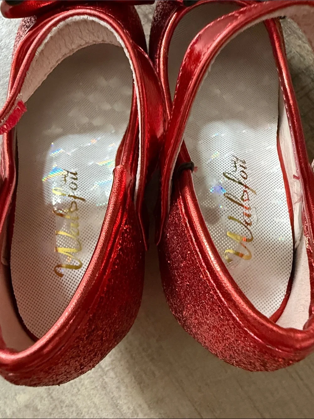 Girls Sparkle ruby Red Mary Jane Shoes with Bow